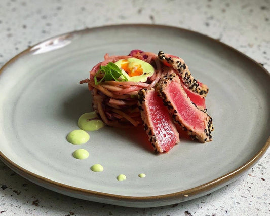 Sesame Crusted Ahi Tuna with Miracle Noodle Hearts of Palm