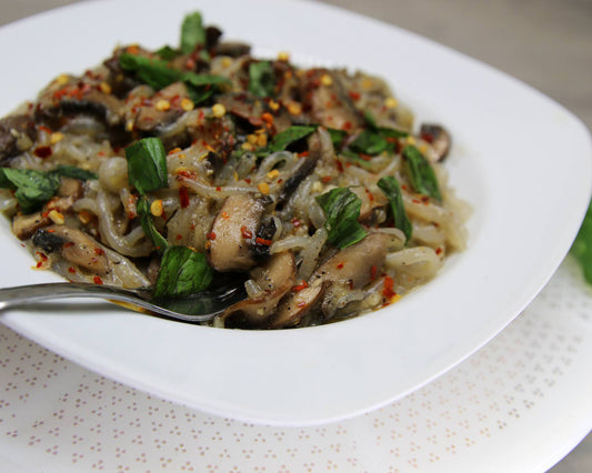 Vegan Buttery Miso Noodles with Basil