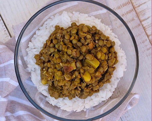 Cilantro Lentils Rice Bowl