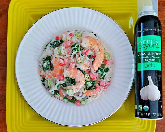 Creamy Spicy Shrimp and Kale Ghetti Salad