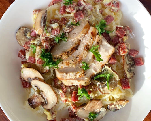 Low-Carb Chicken Spinach Carbonara