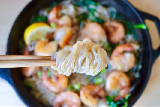 Garlic noodles with shrimp