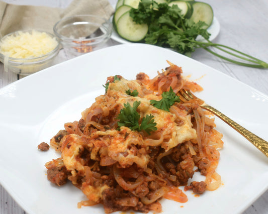 Keto Double Meat & Cheese Pasta Bake