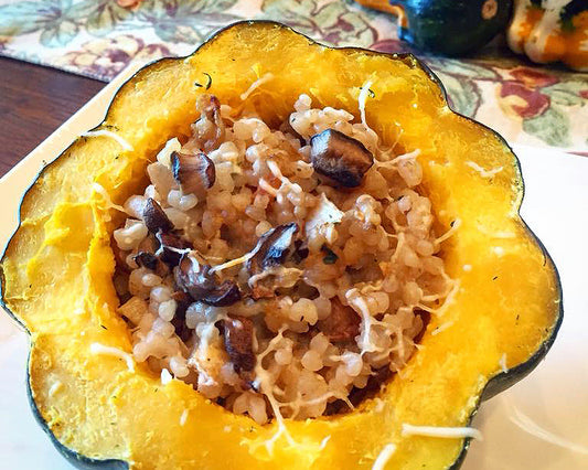 Stuffed Acorn Squash Mushroom Risotto