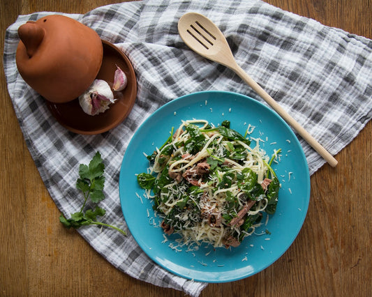 Hearts of Palm Pasta with Beef Jerky