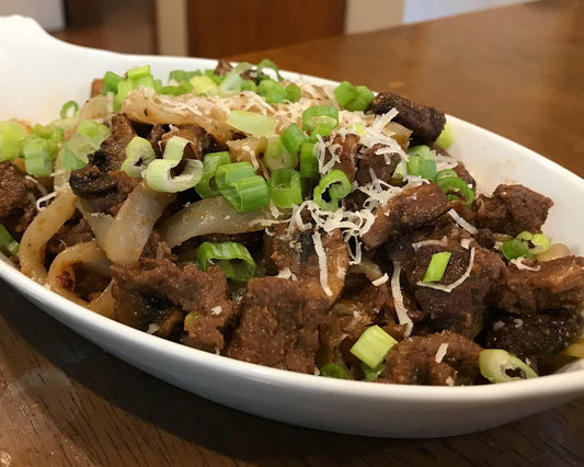 Steak and Mushroom Fettuccini Noodles