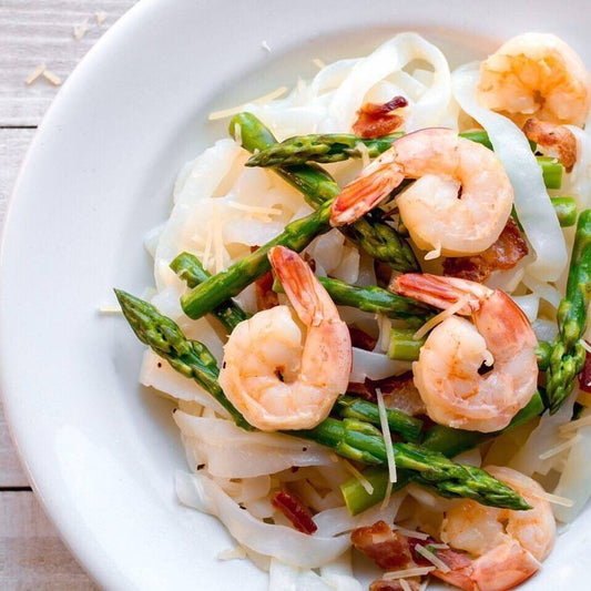 Keto Shrimp & Bacon Fettuccine