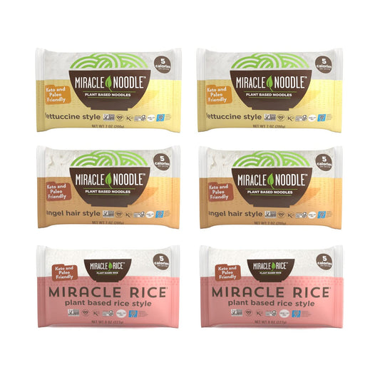 6-Pack Variety Sampler: Angel Hair, Miracle Rice & Fettuccine