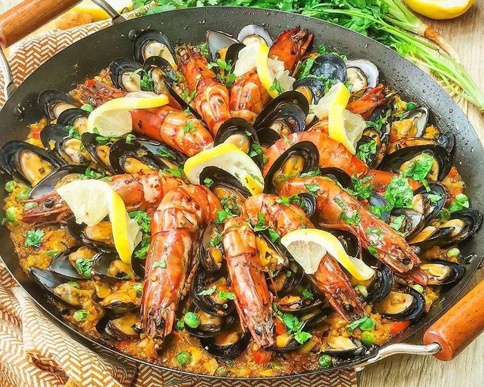 Cauliflower and Miracle Rice Seafood Paella