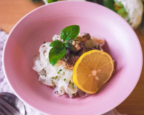 Basil Lemon Mackerel Pasta