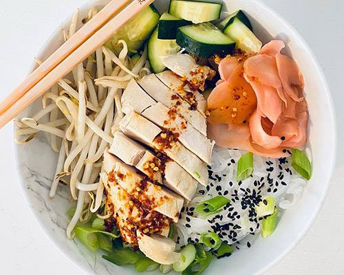 Cold Chicken Noodle Bowl