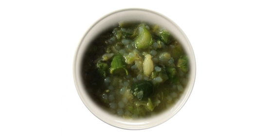 Easy Low Calorie Soup w/Aspargus/Brussel Sprouts and Miracle Rice
