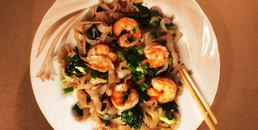 Ginger and Soy Sauce Shrimp and Miracle Fettuccini