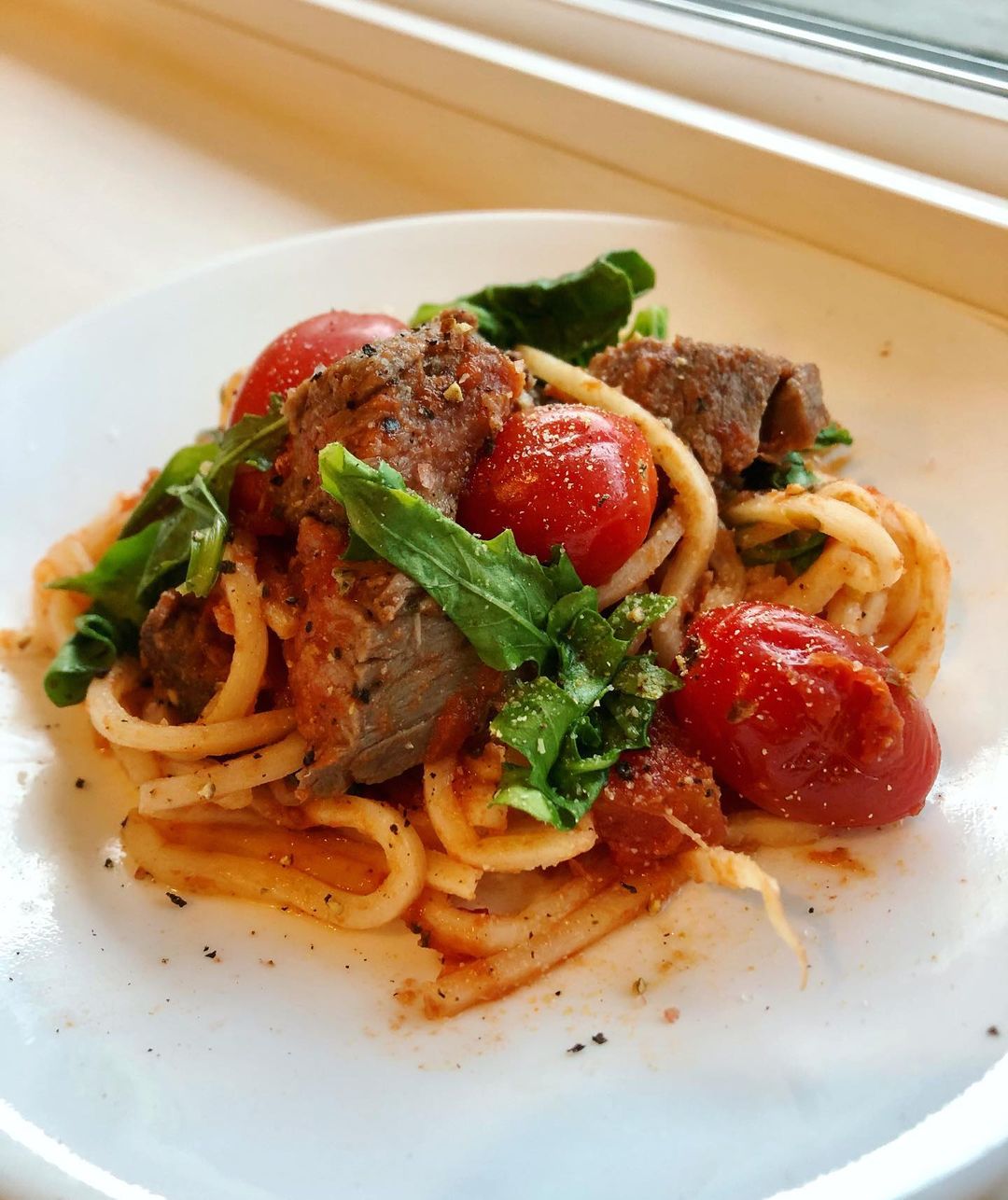 Chunky Tomato Liver Pasta