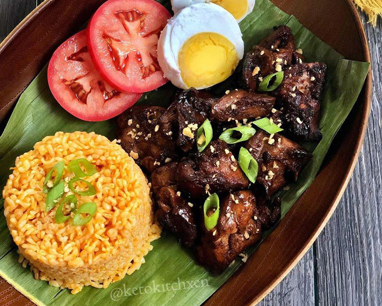 Homemade Chicken Tapa with Shirataki Java Rice