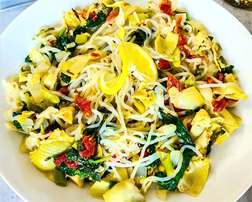 Lemon Garlic Low Carb Spaghetti