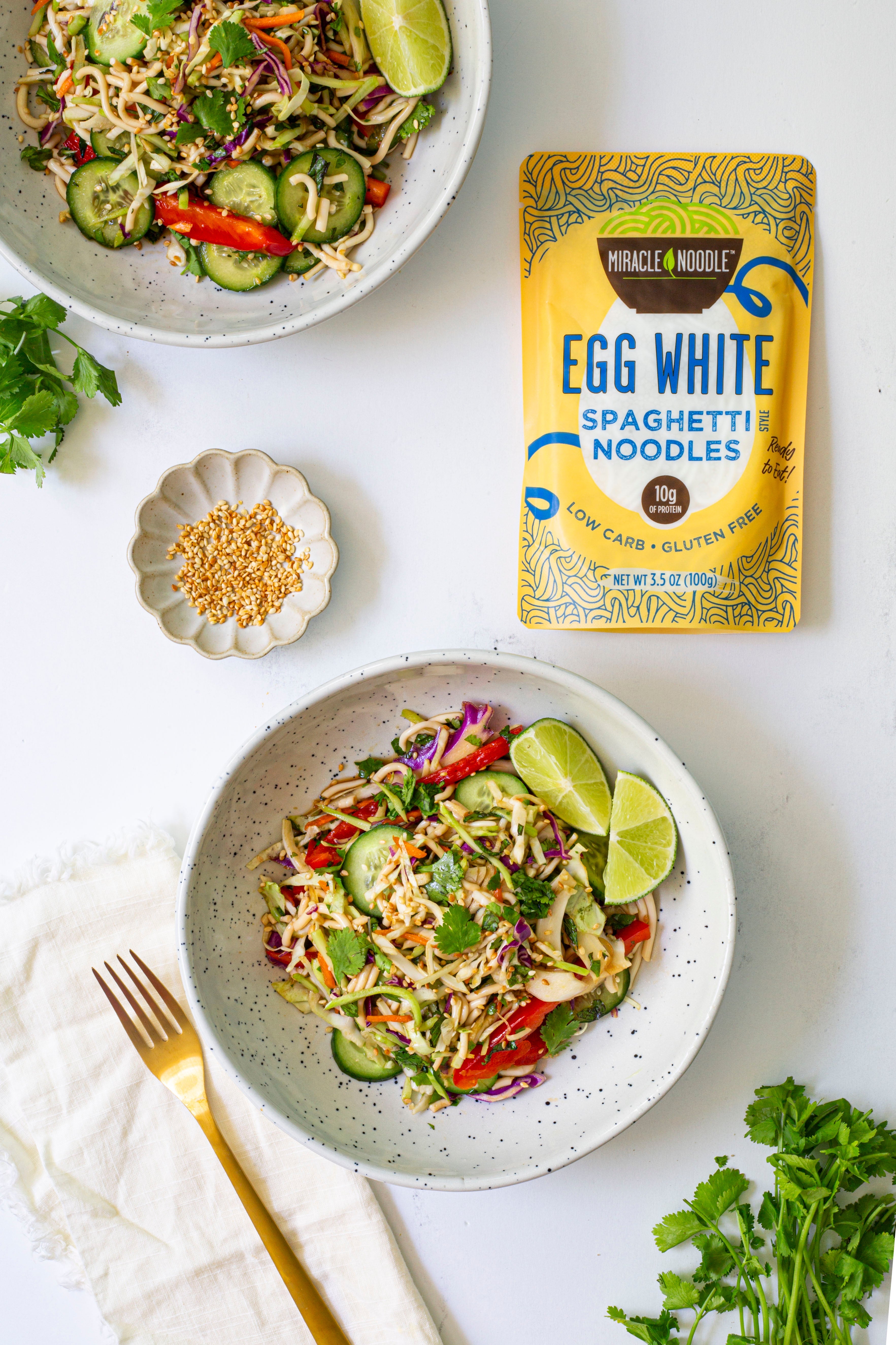 Cold Miracle Egg White Noodle Salad with Citrus Ponzu Dressing
