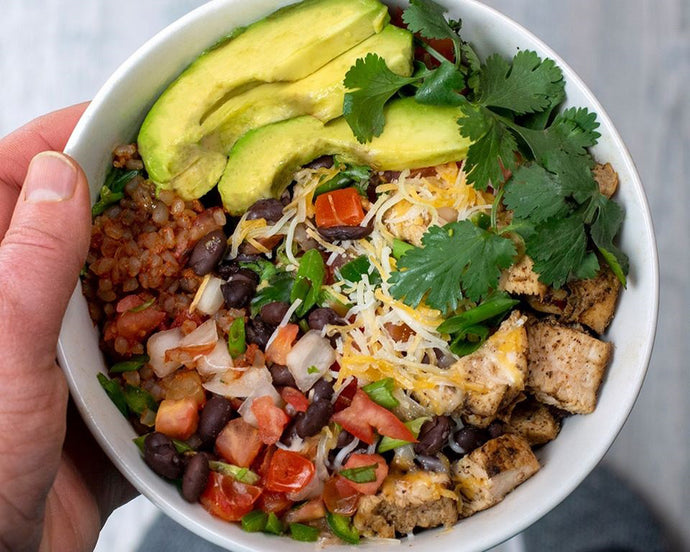 Spicy Chicken, Miracle Rice and Beans Bowl