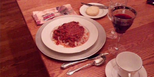 Bolognese Sauce over Miracle Noodle Angel Hair Spaghetti or Fettuccini