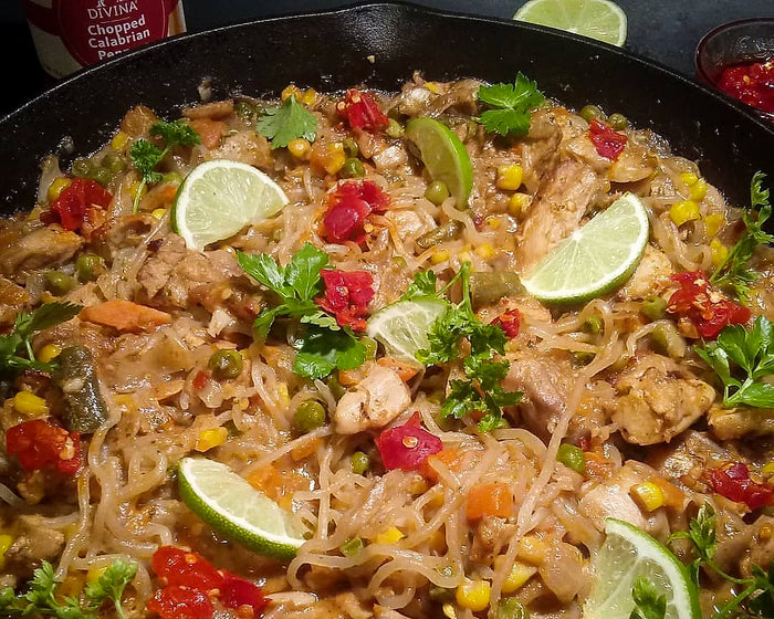 Roasted Chicken and Veggies Pad Thai