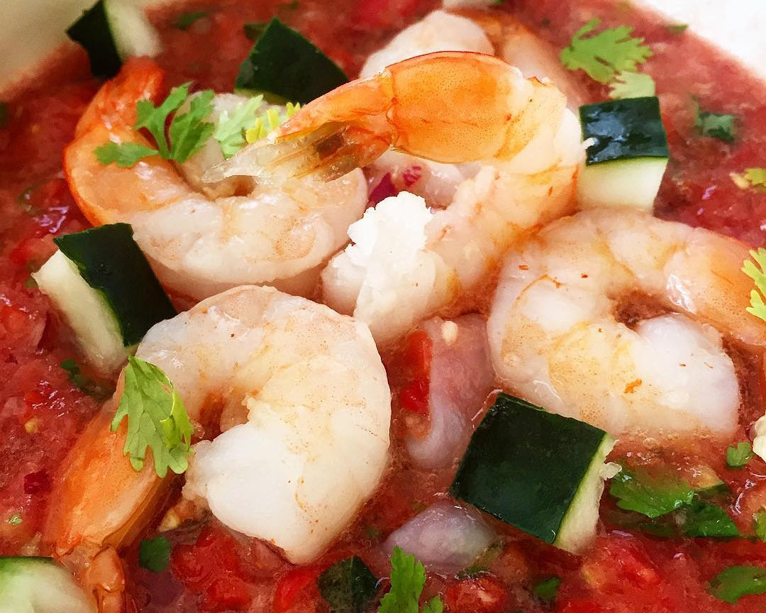 Shrimp & Lemongrass Infused Gazpacho