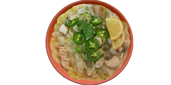 Spicy Lemon Cabbage-Chicken Miracle Noodle Soup