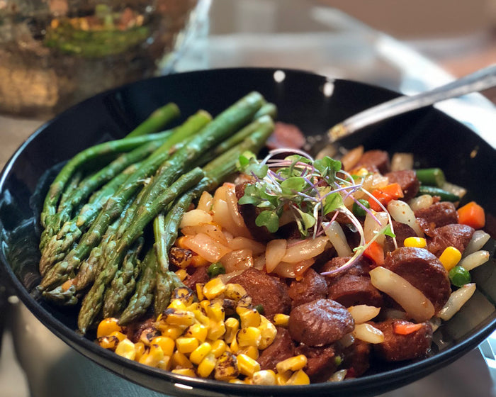 Vegan Sausage and Veggie Ziti