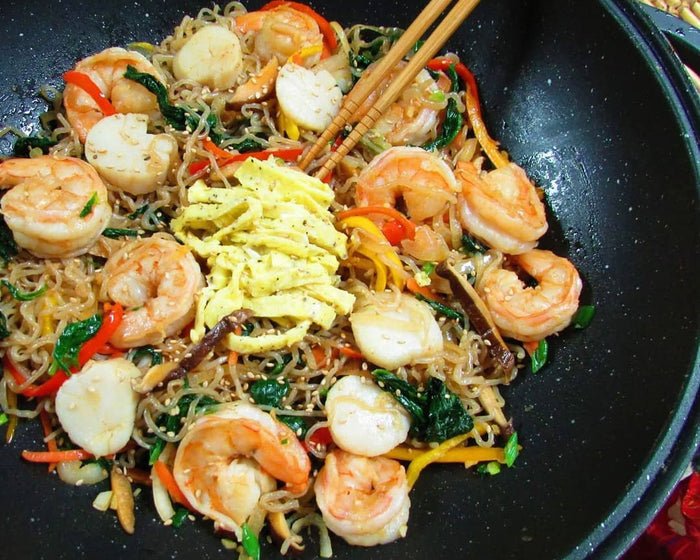 ⁣⁣⁣⁣ Shrimp and Scallop JapChae