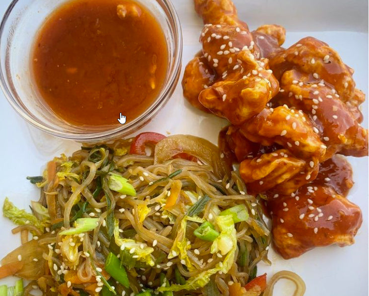 Keto Sweet and Sour Chicken with Stir Fry Noodles