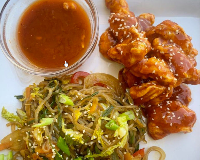 Keto Sweet and Sour Chicken with Stir Fry Noodles