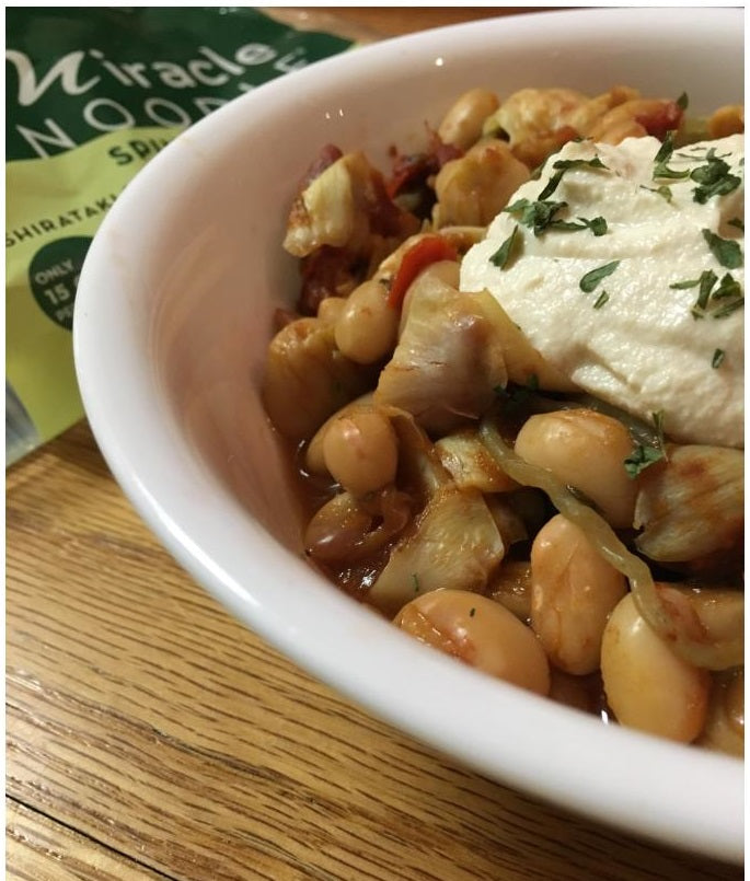 Tuscan White Bean	Spinach-Artichoke Miracle Noodles with Lemon Ricotta	 Mousse