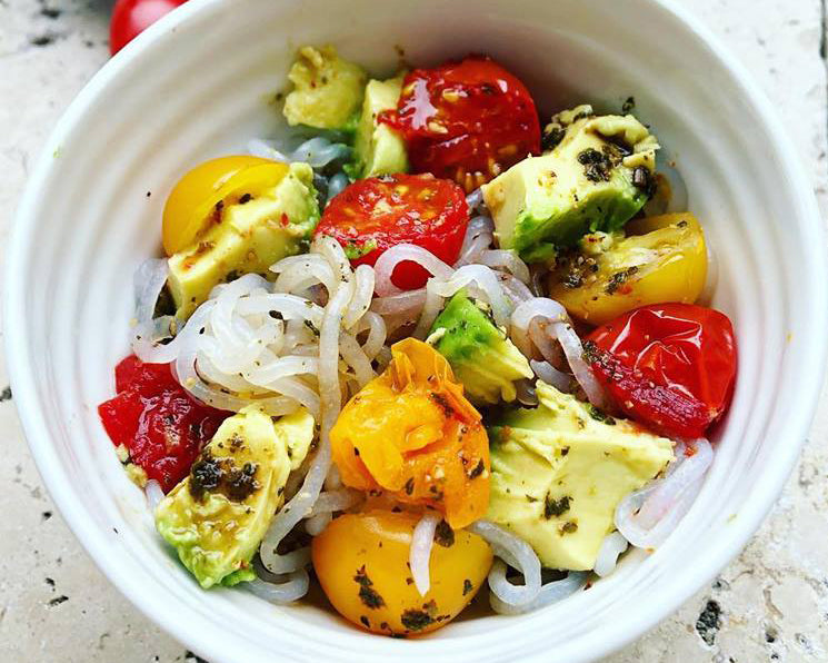 Caprese “Pasta” Salad with an Avocado Twist