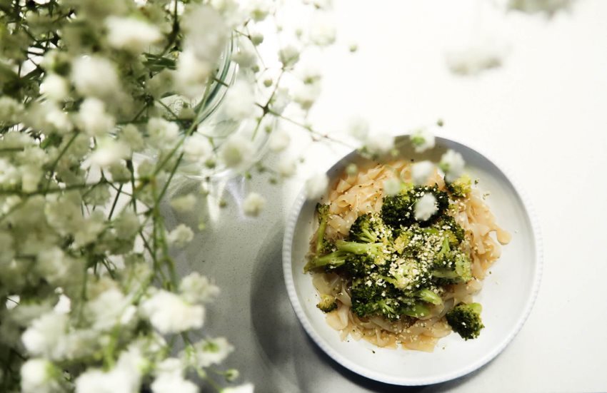 Broccoli Teriyaki Coriander Fettuccine