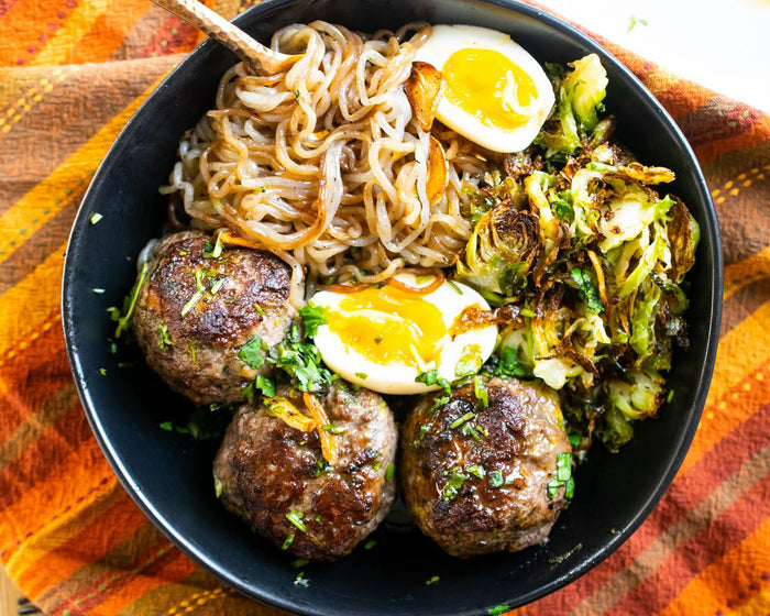Teriyaki Meatballs Noodle Bowl