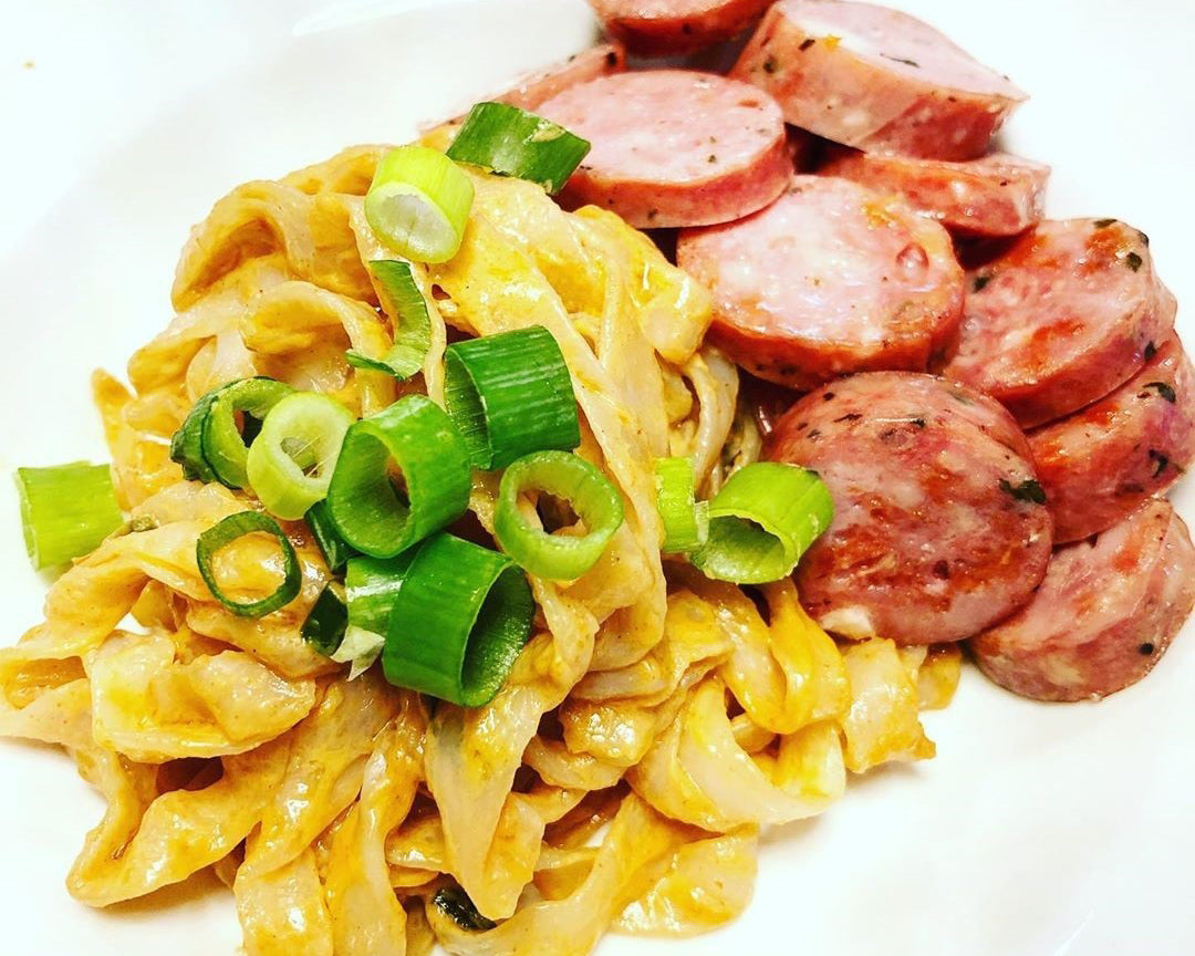 Peanut Noodles with Chicken Sausage