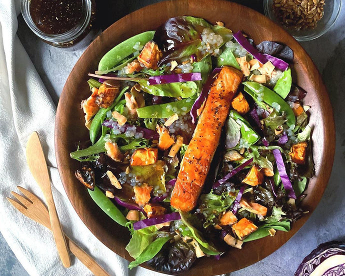 Salmon Salad w/ Honey Pepper Aminos Dressing