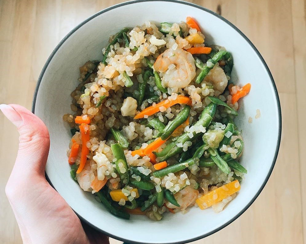 Stir Fried Shrimp and Veggie Miracle Rice