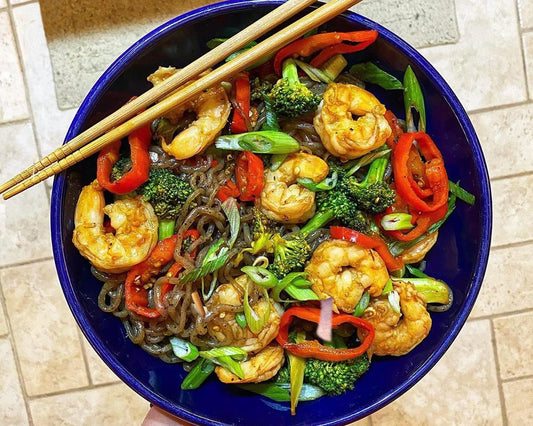 Kung Pao Shrimp and Broccoli with Noodles
