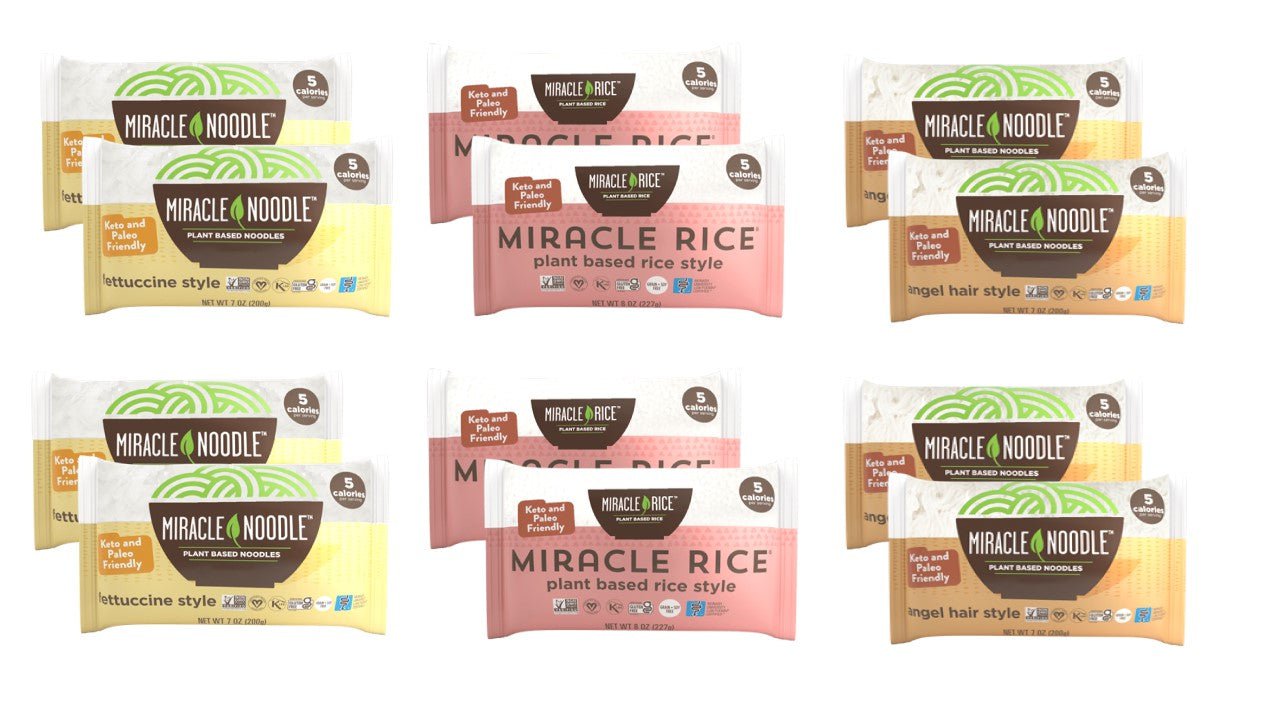 12-Pack Variety Sampler: Angel Hair, Miracle Rice & Fettuccine