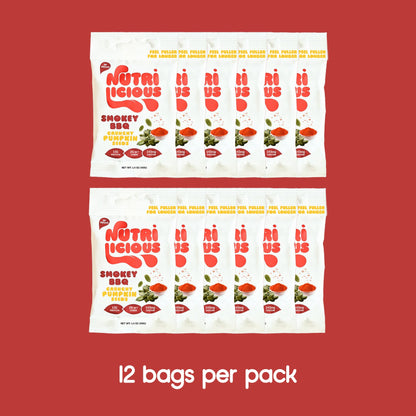 12-Pack Nutrilicious Crunchy Pumpkin Seeds - Smokey BBQ Pack