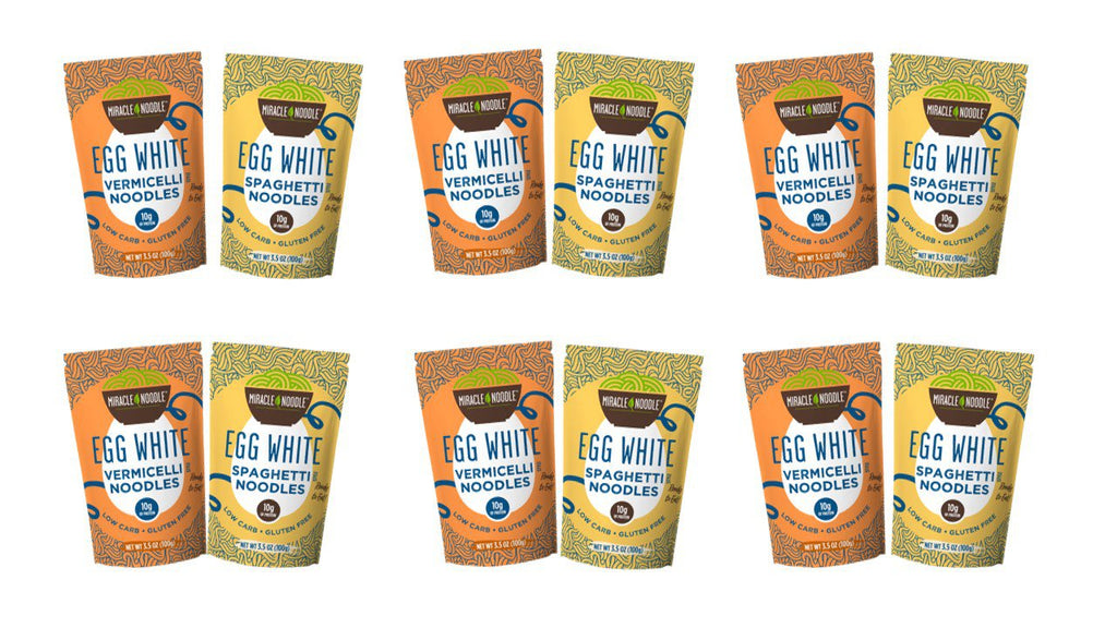 12-Pack Bundle: Miracle Noodle Egg White Spaghetti and Vermicelli Noodles **