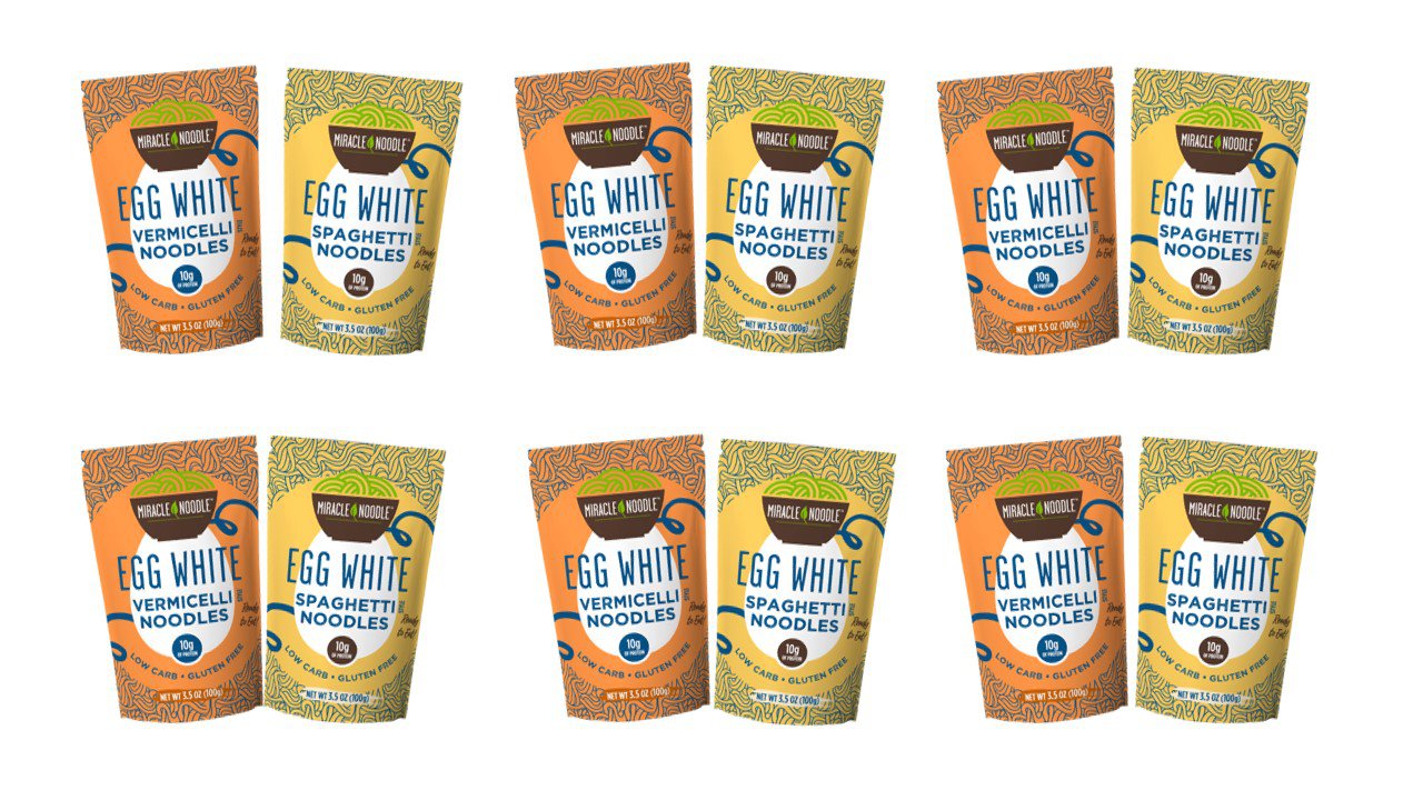 12-Pack Bundle: Miracle Noodle Egg White Spaghetti and Vermicelli Noodles **