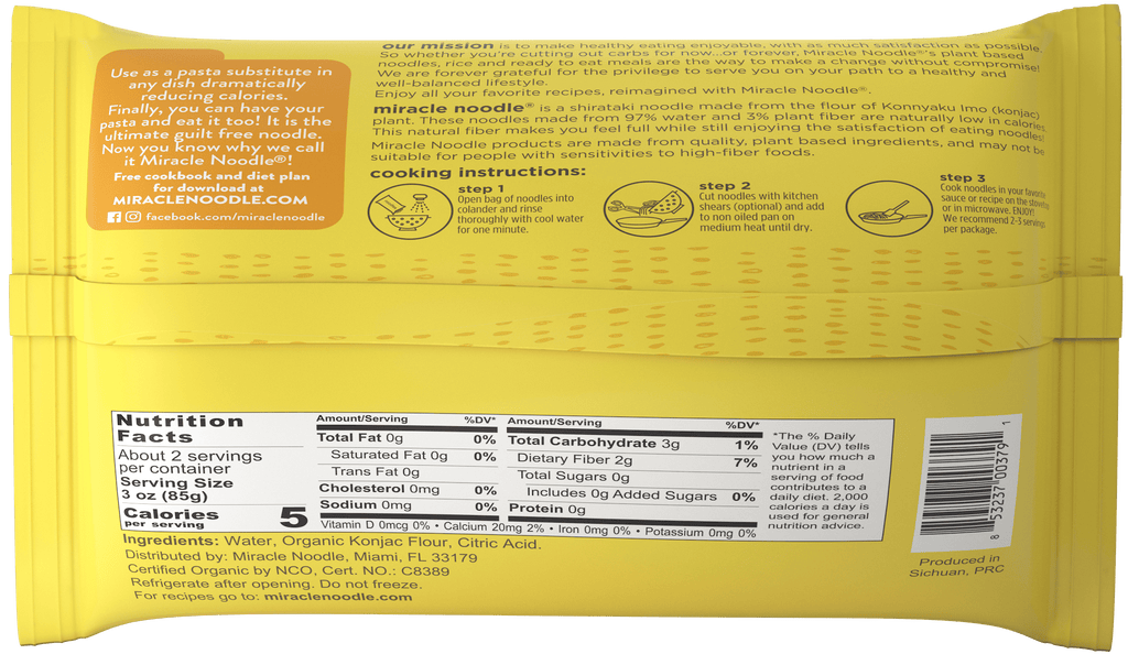 Miracle Noodle Organic Fettuccine