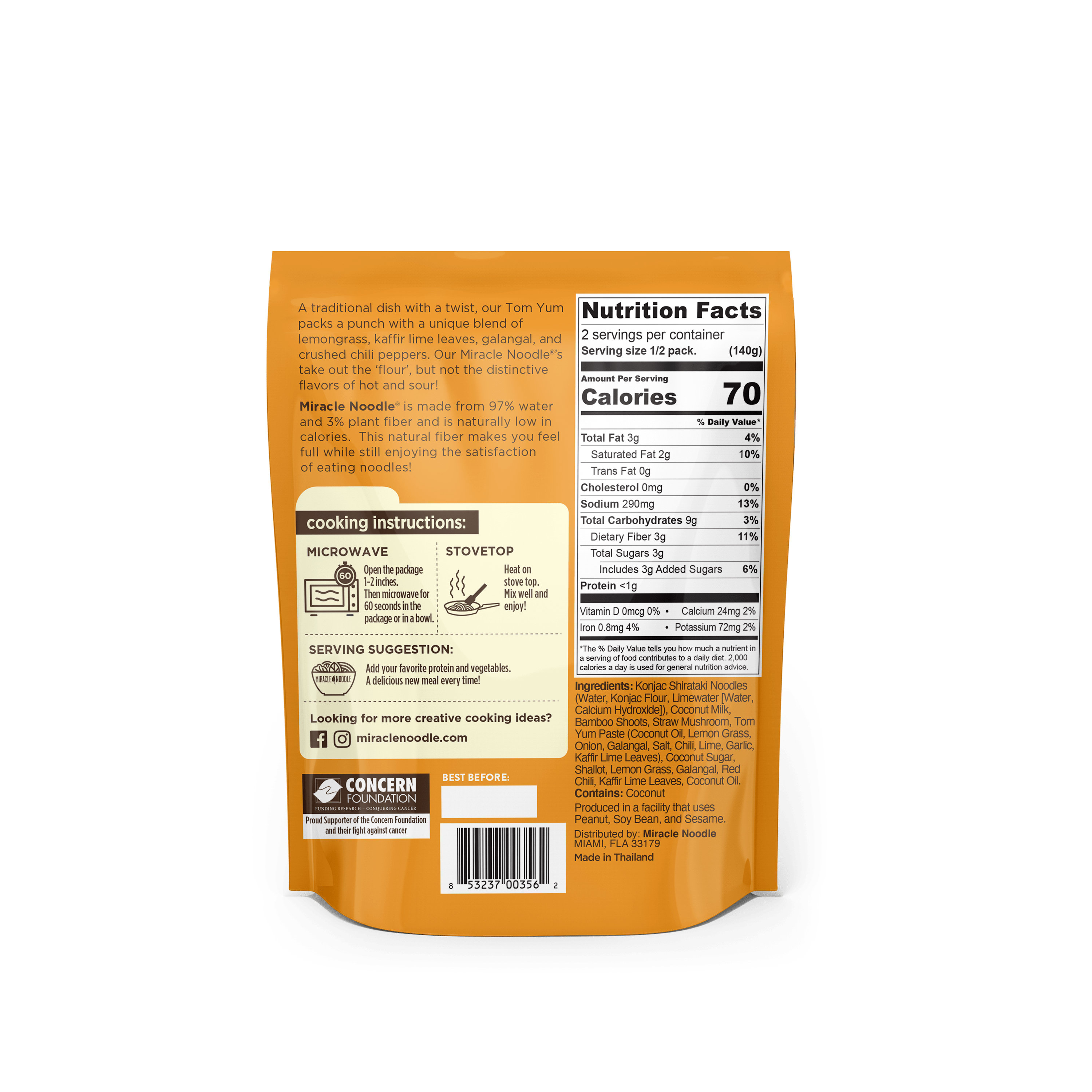 Miracle Noodle Ready-to-Eat Thai Tom Yum Noodle Soup